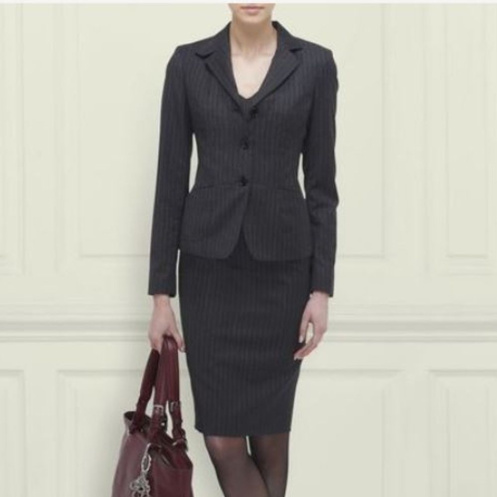 NWT L.K.Bennett Gianna Grey Pinstripe Blazer